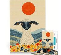 Pecore in un campo - Puzzle da 1000 pezzi per adulti - Gioco di esercizi mentali - Divertimento condiviso - Taglio di precisione - Espositore artistico 50x75cm