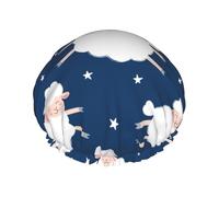 Pecore in un cielo stellato,Cuffia da doccia, cuffia da notte, doppio strato, impermeabile, elastica, riutilizzabile.