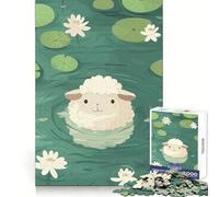 Pecore in uno stagno di ninfee - Puzzle da 1000 pezzi per adulti - Gioco di logica puro - Divertimento rilassante - Taglio netto 50x75cm