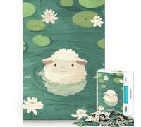 Pecore in uno stagno di ninfee - Puzzle da 1000 pezzi per adulti - Gioco di logica puro - Divertimento rilassante - Taglio netto 50x75cm