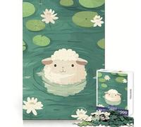 Pecore in uno stagno di ninfee - Puzzle da 1000 pezzi per adulti - Gioco di puzzle per stimolare la mente, calma e relax - Decorazione murale 38x52cm