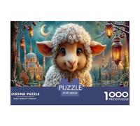 pecore Jigsaw Puzzle Impossible 1000Pcs Moschea della notte della luna Decorazione Per La Casa. Rilassamento E Intelligence Per Adulti E Ragazzi Da 14 Anni 38x26cm/1000pcs