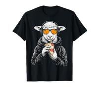 Pecore Mangiare Pizza Musica Cuffia Art Animale Grafica Pec Maglietta