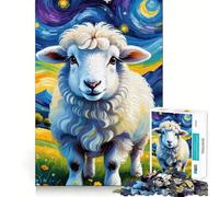 Pecore nella notte stellata - Puzzle da 1000 pezzi per adulti - Gioco di logica - Divertimento silenzioso - Taglio preciso - Regalo speciale 50x75cm