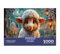 pecore Puzzle Impossible 1000 Pezzi Moschea della notte della luna Decorazione Per La Casa. Rilassamento E Intelligence Per Adulti E Bambini Da 12 Anni 52x38cm/1000pcs