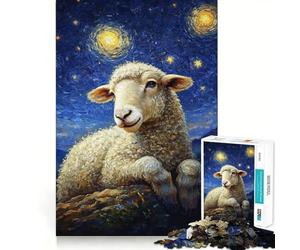 Pecore sotto una notte stellata - Puzzle per adolescenti da 1000 pezzi - Gioco di logica - Divertimento per tutta la famiglia - Bordo premium 38x26cm