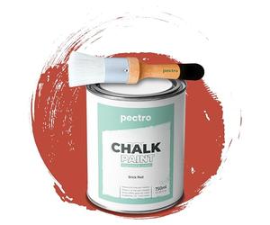 PECTRO Chalk Paint 750 ml con Pennello, Vernice per Mobili(Rosso Mattone)