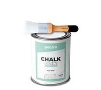 PECTRO Chalk Paint Vernice a Gesso 750ml + Pennello Tondo in Legno Pack - Pittura per Mobili Senza Carteggiare - Colori Efetto Polvere (BIANCO PURO)