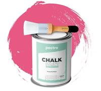 PECTRO Chalk Paint Vernice a Gesso 750ml + Pennello Tondo in Legno Pack - Pittura per Mobili Senza Carteggiare - Chalk Paint Bianco e Colori per legno Efetto Polvere (Rosa Potente)