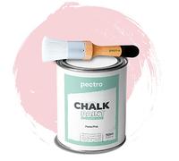 PECTRO Chalk Paint Vernice a Gesso 750ml + Pennello Tondo in Legno Pack - Pittura per Mobili Senza Carteggiare - Chalk Paint Bianco e Colori per legno Efetto Polvere (ROSA PASTELLO)