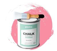 PECTRO Chalk Paint Vernice a Gesso 750ml + Pennello Tondo in Legno Pack - Pittura per Mobili Senza Carteggiare - Chalk Paint Bianco e Colori per legno Efetto Polvere (Rosa Armonico)