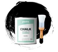 PECTRO Chalk Paint Vernice a Gesso 750ml + Pennello Tondo in Legno Pack - Pittura per Mobili Senza Carteggiare - Chalk Paint Bianco e Colori per legno Efetto Polvere (NERO PROFONDO)
