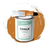 PECTRO Chalk Paint Vernice a Gesso 750ml + Pennello Tondo in Legno Pack - Pittura per Mobili Senza Carteggiare - Chalk Paint Bianco e Colori per legno Efetto Polvere (Dorato)