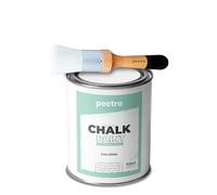 PECTRO Chalk Paint Vernice a Gesso 750ml + Pennello Tondo in Legno Pack - Pittura per Mobili Senza Carteggiare - Chalk Paint Bianco e Colori per legno Efetto Polvere (Extra Bianco)