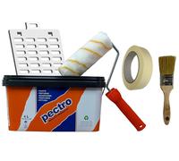 PECTRO Pittura bianca antiumidità 6,6kg (4L) - con rullo, pennello, griglia e na