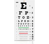 PECULA Tabella degli occhi per esami - Snellen Wall Chart 6 piedi, 11 x 55,9 cm.