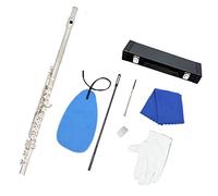 PECY Chiave C Nichelata Chiave Chiusa per Flauto A 16 Fori con Fascia per Flauto più Strumento per Flauto Professionale con Chiave E Flauti (Color : Silver)