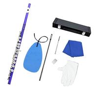 PECY Chiave C Nichelata Chiave Chiusa per Flauto A 16 Fori con Fascia per Flauto più Strumento per Flauto Professionale con Chiave E Flauti (Color : Blue)