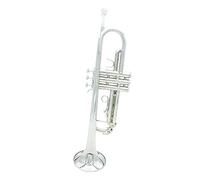 PECY Tromba SIB Si Piatto Ottone con Bocchino Guanti Strumenti in Ottone per Studenti E Principianti Trombe (Color : Silver)