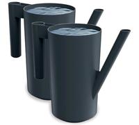 PECZEKO Annaffiatoio da 2,0 litri per casa e giardino - in plastica robusta - annaffiatoio per annaffiare facilmente fiori, piante e piante da interno, set da 2 pezzi (2 confezioni) antracite