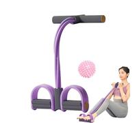 Pedal Ankle Puller - 4 tubi Foot Pedal Resistance Band | Non Slip Grip Elastic Sit Up Pull Rope with Hedgehog Massage Ball | Pedaal Ankle Stretcher for Abs, Legs, Arms, Back