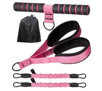 Pedal Resistance Band - Adjustable 30-60lb Tension For Total Body Toning Ergonomic Foot Pedals, Non-Slip Handle Grip + 4 Tube Elasticity | High Density Natural Latex Core - For Abs & Core