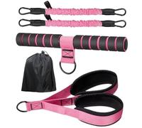 Pedal Resistance Band - Adjustable 30-60lb Tubular Exercise Band With Handles | Home Workout Equipment For Yoga Pilates Abs Core Leg Arm Waist Sit Up Women