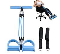 Pedal Resistance Band, Puller Strap, 26.33x10.22 Inches Fitness Exercise Band, TPE Workout Trainer with Foam Handles, Full Body Stretch Training Design, Home Gym Pilates Sit Up Equipment