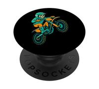 Pedala o muori provando un divertente design a scheletro da motocross PopSockets PopGrip Adesivo