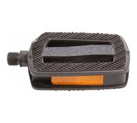 Pedale Antiscivolo M-Wave Steady Beach Nero con Riflettore e Corpo in Plastica Monopezzo