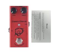 Pedale Chitarra Effetto Chorus, Mini Effector True Bypass con Manopole | Custodia in Alluminio Rosso Finitura Compatta Impronta 500K Ohm Ingresso 10K Ohm Uscita 9mA Assorbimento Alimentazione