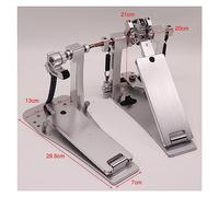 Pedale Del Tamburo In Lega Di Alluminio Doppio Pedale Argento Di Piccole Dimensioni Accessori per batteria (Color : 02)