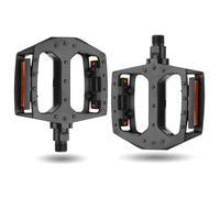 Pedale della Bicicletta, Pedale Antiscivolo, Pedali a Piattaforma, Pedali per Mountain Bike Pedaliera Nero Flat Pdali con Riflettori Piattaforma per Bicicletta per Bici da Corsa Mtb E-Bike