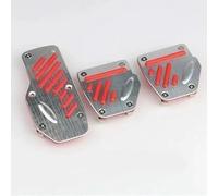 Pedale Della Frizione Dell'auto Kit di copripedali universali in alluminio per cambio automatico, freno, carburante e gas(Manual Red)