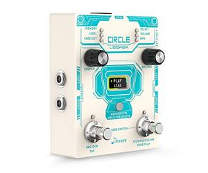 Pedale Drum Machine Donner Circle Looper, pedale stereo per chitarra Drum Looper 2 in 1, 40 slot con 160 minuti di loop e 110 groove di batteria, Tap Tempo e funzione Fade Out