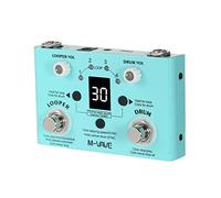 Pedale effetto, Pedale effetto Drum&Looper Effector Mini 2-in-1 Looper & Drum Machine Doppio pedale Looper Pedale Looper Pedale per chitarra 30 tamburi e 4 loop Accordatore di alta precisione Velocità