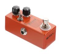 Pedale Effetto per Chitarra Mini Arancione, Vero Bypass | Controlli Gain e Livello, Guscio Interamente Metallico, Jack Mono da 1/4 Pollice, per Prove e Studio