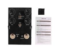 Pedale effetto per chitarra Suono multifunzionale Volume Drive Controllo tono Simulatore di amplificatore audio Pedale di distorsione per chitarristi elettrici Lega di alluminio (Black)