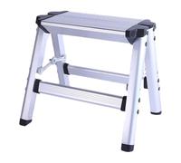 Pedale largo portatile Scaletta in alluminio a 2 gradini Sgabello pieghevole Leggero antiscivolo Capacità 330 libbre per cucina Home Office 54 * 37 * 49 cm