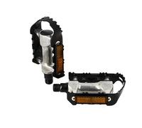 Pedale MTB cuscinetto premium newton corpo in alluminio argento gabbia nera 9-16