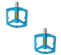 Pedale per bicicletta con corpo in lega di alluminio, cuscinetti sigillati e design a sgancio rapido, con sei tacchetti in acciaio inossidabile su ogni lato per una pedalata sicura e confortevole (blu
