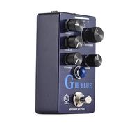 Pedale per effetti per chitarra Mtlavishness Moskyaudio G III Blu offre un'eccezionale versatilità di suono, livelli di guadagno personalizzabili e controlli di equalizzazione