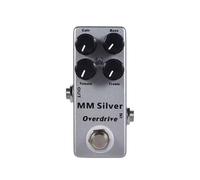 Pedale per Effetti per Chitarra Overdrive 4 Modalità Pedaliera per Effetti Argento per Processori di Effetti Tremolo Mixer Audio