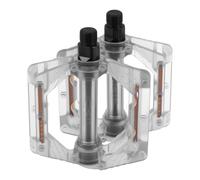Pedale piatto per PC rifl.bianco assi14mm antiscivolo per BMX/MTB/strada 1p