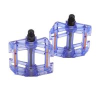 Pedale piatto uni. plast. blu antiscivolo assi14mm BMX MTB strada 1paio