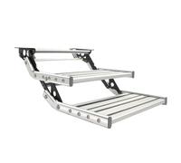 pedale piede auto Gradino pieghevole in lega di alluminio a doppio strato/strato singolo per camper e roulotte, accessori per camper e roulotte gradino portiera supporto piede(Double layer rv step)
