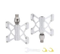 Pedale pieghevole per bicicletta, in lega di alluminio, doppio lato, a sgancio rapido, per pedali Brompton per Dahon per Birdy, antiscivolo (argento)