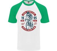 Pedale Pusher Club Ciclismo Ciclisti Divertente DA UOMO S/S Baseball T-Shirt