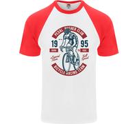 Pedale Pusher Club Ciclismo Ciclisti Divertente DA UOMO S/S Baseball T-Shirt