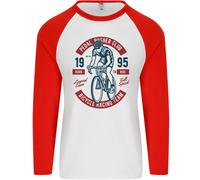 Pedale Pusher Club Ciclismo Ciclisti Divertente Uomo L/S Baseball T-Shirt